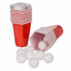 Beer Pong hatszögletű műanyag pohár szett labdákkal