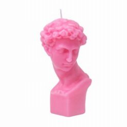 Dávid szobor fej gyertya rózsaszín színben